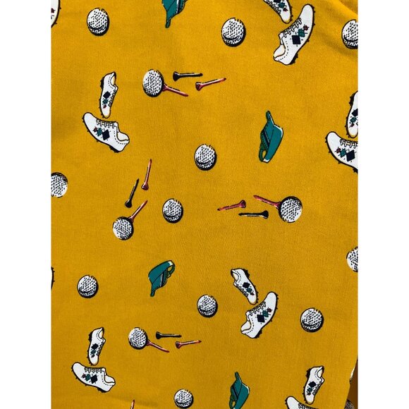 Izod Woman's Golf Pedal Pusher Capri Pants Golf Motif on Mustard NWT Size 6 - Picture 2 of 5